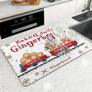 Christmas Gingerbread Snowflake Drying Mat by Ljojo: Non-Slip Absorbent Kitchen Placemat