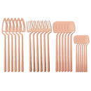Ljojo 24Pcs Stainless Steel Flatware Set: Matte Knife Fork Spoon Teaspoon for Dining & Kitchen
