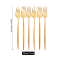 Ljojo Matte Gold Tableware Cutlery Set Stainless Steel Flatware Kitchen Dinner