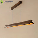 Ljojo Industrial Minimalist Art Wood LED Pendant Lights for Living Room Chandelier