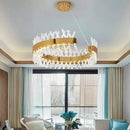 Ljojo Luxury Crystal Chandelier: LED Stainless Steel Pendant Lamp for Home Decor