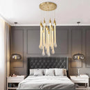 Ljojo 3W LED K9 Crystal Chandelier, Metal Round Stairs Villa Suspend Lamp Light Fixture