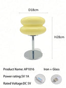 Ljojo Macaron Glass Table Lamp Trichromatic Dimming Bedroom Night Light