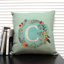 Ljojo 26 Letter Design Linen Sofa Cushion Cover 45x45cm Pillow Case for Bedroom & Living Room