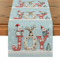 Holiday Table Runner Set by Ljojo: Festive Snowman Deer Dwarf Decor for Kitchen Party