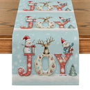 Holiday Table Runner Set by Ljojo: Festive Snowman Deer Dwarf Decor for Kitchen Party
