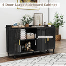 Ljojo™ 4-Door Wooden Storage Cabinet with Adjustable Shelf and Iron Legs