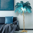 Modern Ostrich Feather Gold LED Floor Lamp by Ljojo - Luxe Living Room & Bedroom Lighting