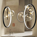 Ljojo Metal Ring Glass Pendant Light for Home Interior Decor