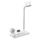 Ljojo LED Desk Lamp Wireless Charger Stand Clock Speaker Night Light USB Port
