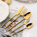 Ljojo 30-Piece Black Stainless Steel Dinnerware Set