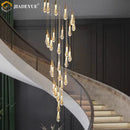 LED Staircase Chandelier by Ljojo: Modern Lighting for Living Room, Villa, Duplex Building