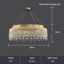 Nordic K9 Crystal Chandelier - All-Gold Led Round Ceiling Lamp - High-Quality Home Decor - Ljojo