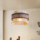Bohemian Cotton Rope Woven Pendant Lights | Ethnic Printed Chandelier by Ljojo