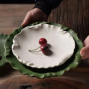 Ljojo Lotus Leaf Ceramic Dinner Plate Set - Japanese Style Tableware