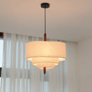 Nordic Minimalist Wabi Sabi Fabric Chandelier Soft Glow Pendant Light for Living Room by Ljojo