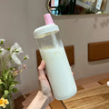Ljojo 500/800ML Straw Cup, Transparent PP, Portable Ins Style Juice Milk Tea Cup