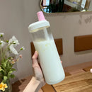 Ljojo 500/800ML Straw Cup, Transparent PP, Portable Ins Style Juice Milk Tea Cup