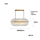Nordic Minimalist LED Chandelier Round Pendant Crystal Hanging Light Ljojo