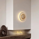 Circular Yellow Cave Stone Wall Lamp Wabi Sabi Style | Retro Light for Living Room Bedroom - Ljojo