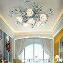 LED Rose Flower Ceiling Lamp Pastoral Style Light for Bedroom Living Room Decor by Ljojo