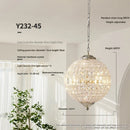 French Vintage Gold Crystal Pendant Light for Living Dining Room - Ljojo