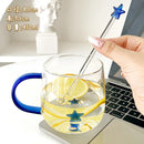 Ljojo 450ml Heat Resistant Glass Coffee Mug with Stirring Stick