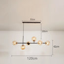 Ljojo Long Chandelier Glass Shades E27 Suspension Lighting for Dining Room Decor
