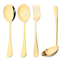 Ljojo Mirror Gold Stainless Steel Flatware Set - 4Pcs Dinnerware Cutlery Kit