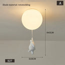 Polar Bear Glass Ball LED Pendant Lights for Living Room Home Decoration by Ljojo