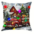 Ljojo LED Light Luminous Pillowcase with Festive Truck Christmas Tree Design