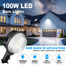 Ljojo™ LED Barn Light: 110W Dusk to Dawn Outdoor Area Lights, 10000LM, Photocell Sensor