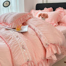 Korean Princess Style Lace Ruffles Wedding Bedding Set by Ljojo