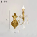 French Medieval Style Crystal Copper Wall Lamp for Living Room - Ljojo