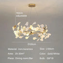 Luxury Ginkgo Leaf Chandelier Pendant Lamp for Living Room by Ljojo