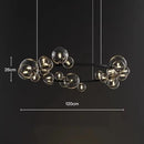 Ljojo Glass Bubble Ring Chandelier Pendant Light for Kitchen Dining Living Room