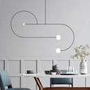 Ljojo Minimalist Geometric Iron Chandelier in Black and Gold