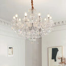 Ljojo European Lustre Crystal Chandelier White Glass Living Room Decor Bedroom Pendant Light