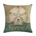 Ljojo Marine Life Linen Pillowcase: Fashion Conch Starfish Shell Sofa Decor Cover