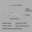 Ljojo LED Pendant Light Stainless Steel Modern Chandelier for Dining Kitchen Island