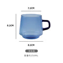 Ljojo 350ml Stackable Glass Coffee Tea Cup in Amber Blue Green Colors
