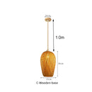 GEW Classic HandWoven Bamboo Lantern Pendant Lamp by Ljojo - Natural Rattan Wicker Chandelier Lighting.