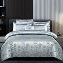 Ljojo Luxury Jacquard Bedding Set - European Style Satin Duvet Cover for Double Bed