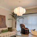 Wabi-sabi Minimalist Cream Silk Chandelier for Home Decor by Ljojo