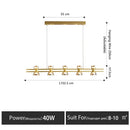 Nordic Glass Led Chandelier for Living Dining Room Kitchen - Ljojo Home Decor Lighting