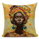 African Nation Women Portrait Pillow Cover for Home Decor by Ljojo