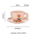 Ceramic Coffee Mug Set Creative Hand-painted Tea Cup with Saucer by Ljojo