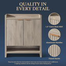 Ljojo™ Fluted Shoe Cabinet: 41'' Tall 2-Door Storage Organizer with 5-Tier Shelves