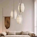 Ljojo Japanese Fabric LED Pendant Lights Wabi-sabi Simplicity Home Decoration Chandelier