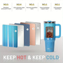 Ljojo 40oz Tumbler with Handle & Straw - Double Wall Vacuum Insulated Stainless Steel Cup